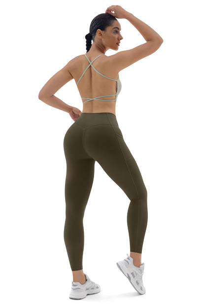 Women Crossover Gym Leggings with Pockets