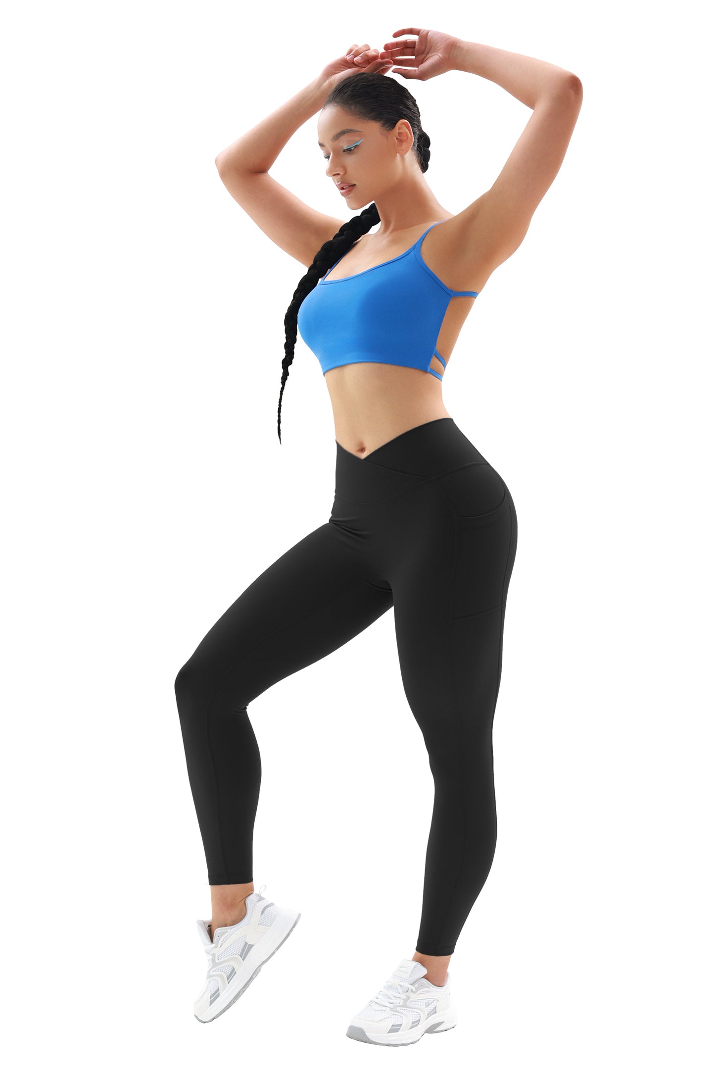 Women Crossover Gym Leggings with Pockets