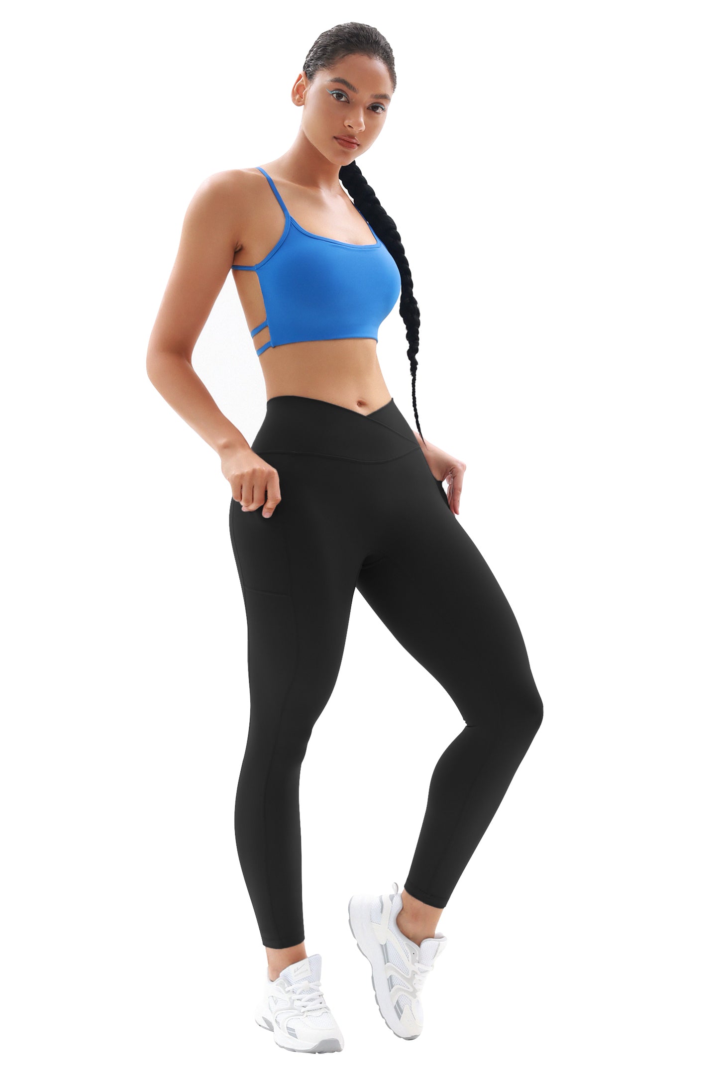 Women Crossover Gym Leggings with Pockets