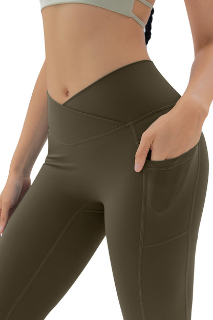 Women Crossover Gym Leggings with Pockets