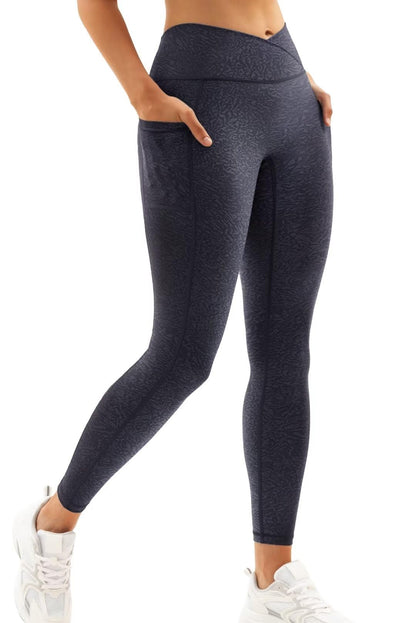 Women Crossover Gym Leggings with Pockets