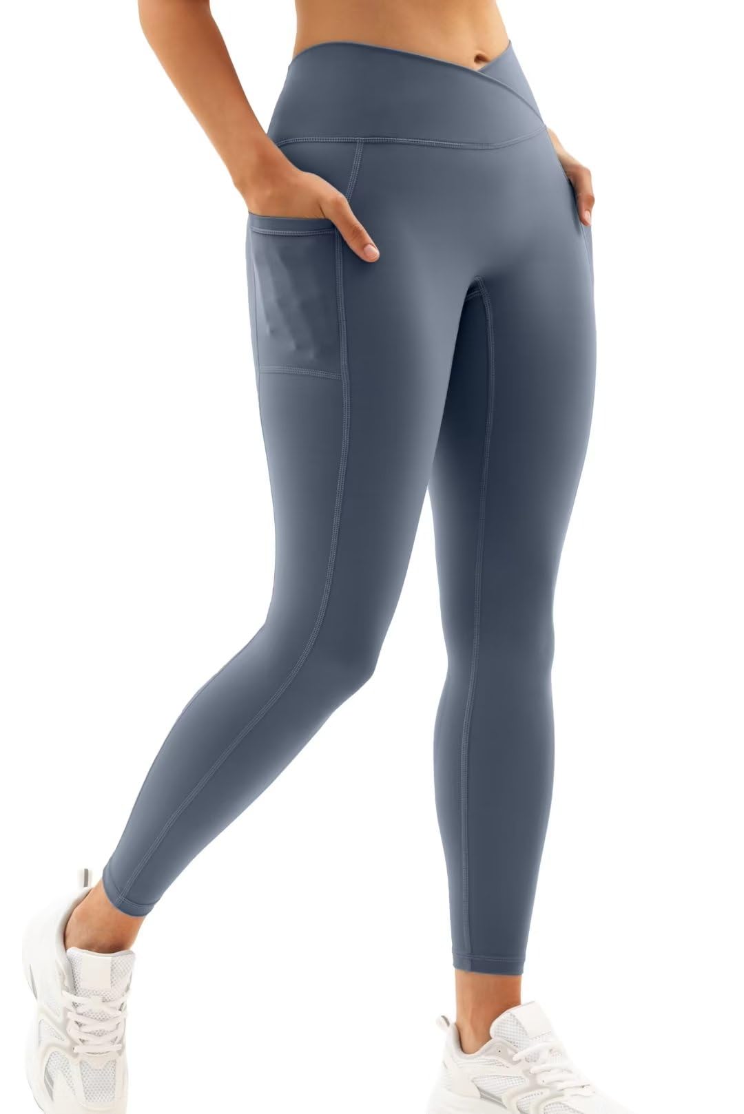 Women Crossover Gym Leggings with Pockets