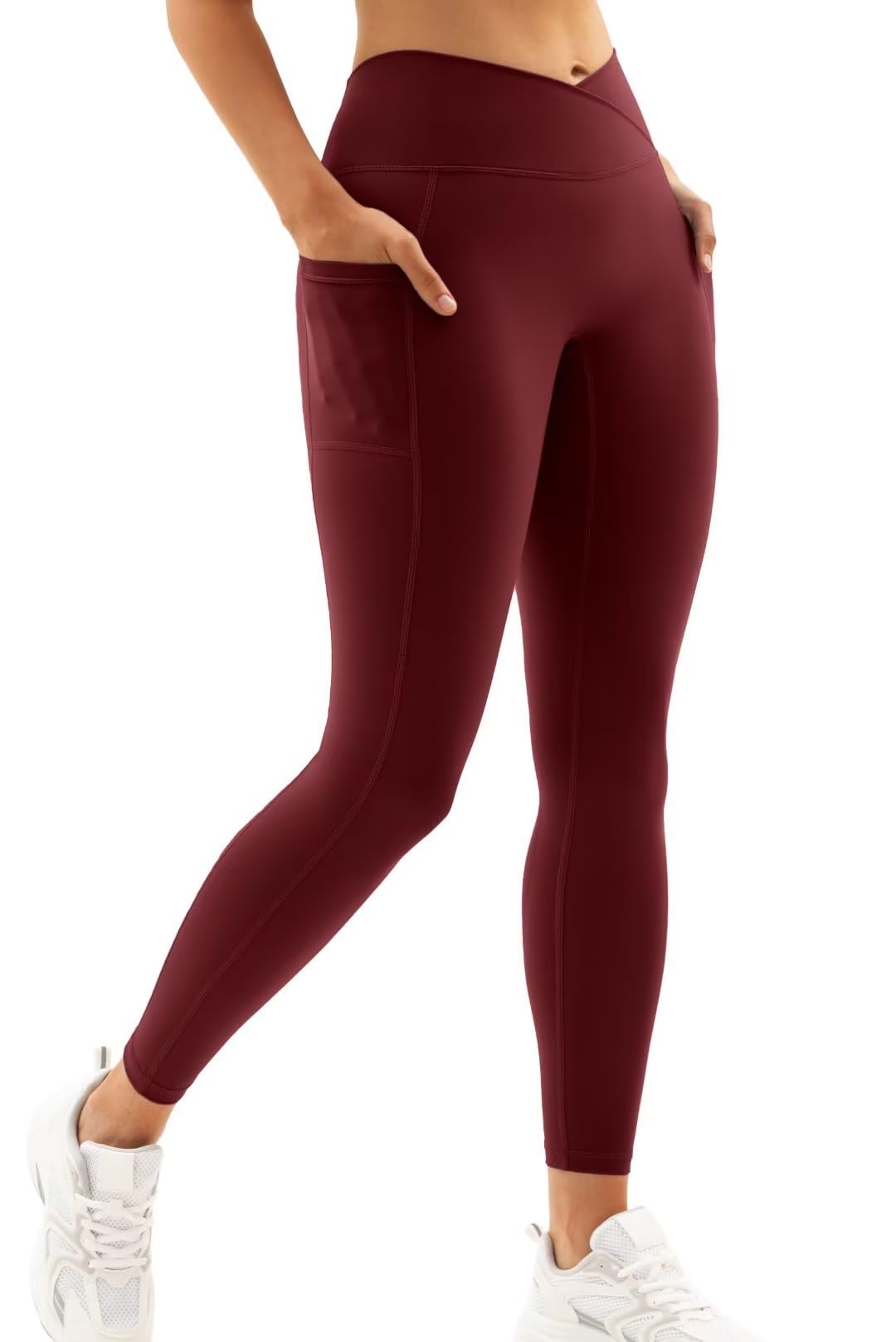 Women Crossover Gym Leggings with Pockets