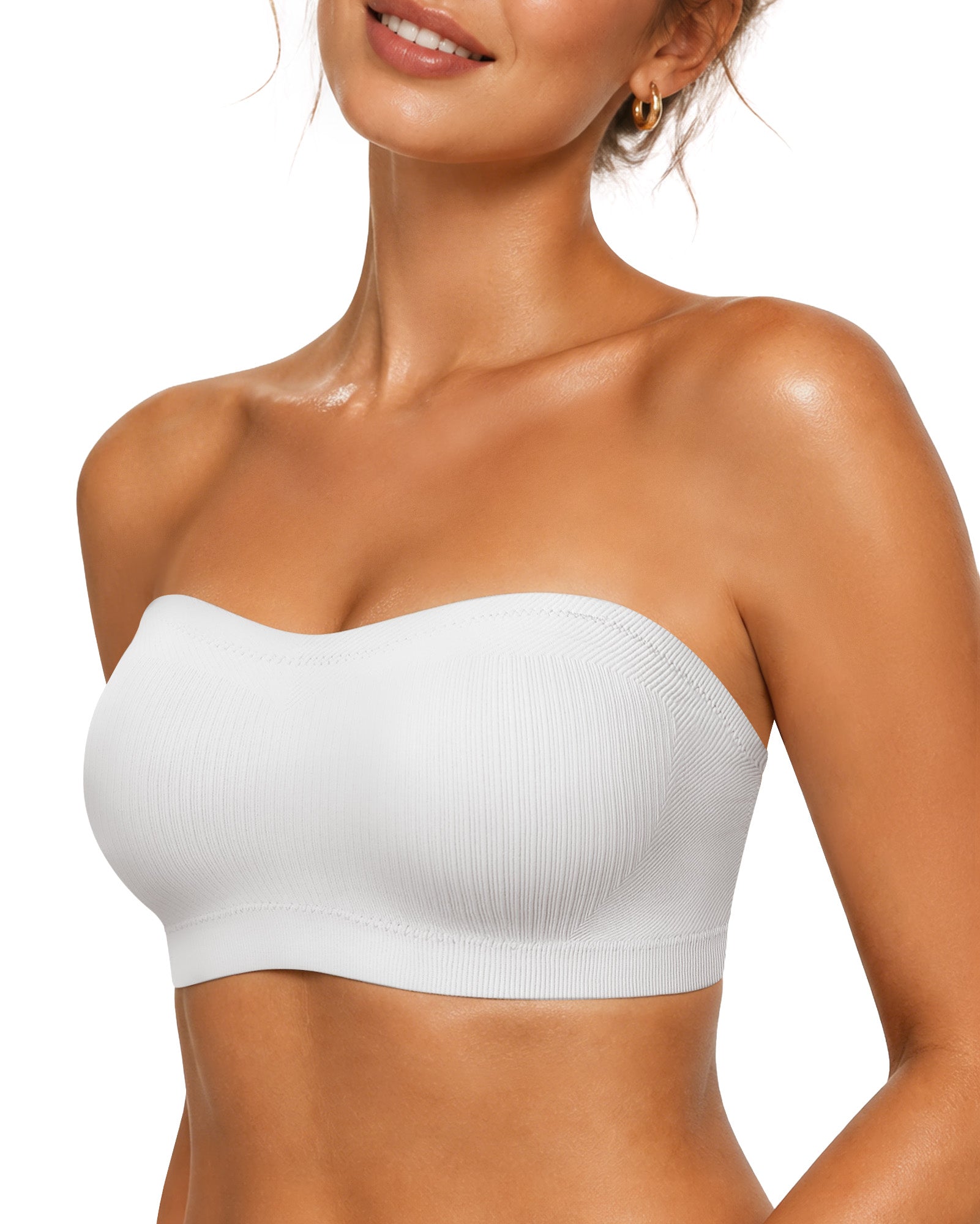 ZOE Stay Put Bandeau Bra, Wireless Seamless Comfort