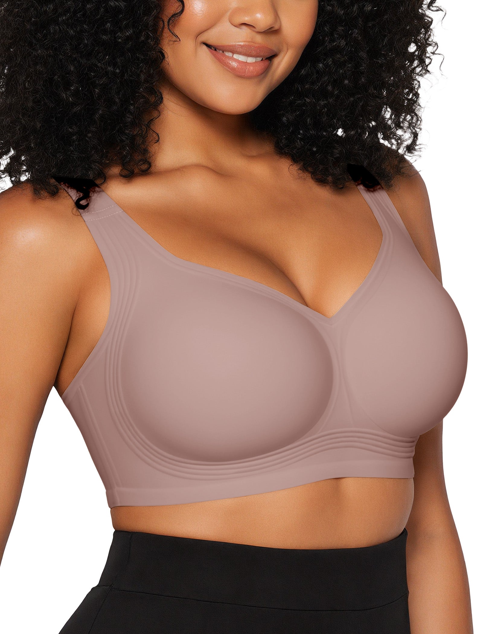 Vertvie Jelly Plus Size Minimizer Soft Wireless Push Up Bra