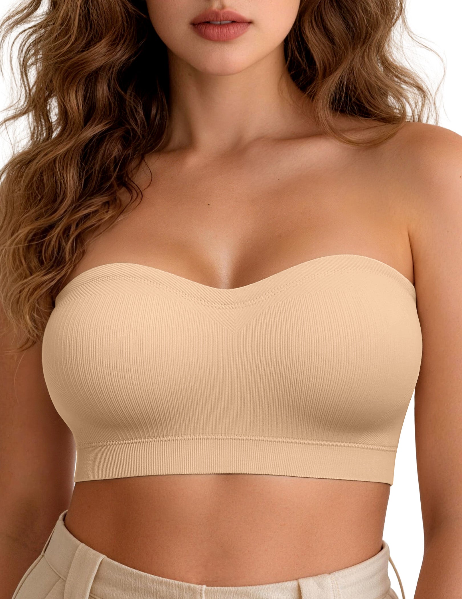 ZOE Stay Put Bandeau Bra, Wireless Seamless Comfort