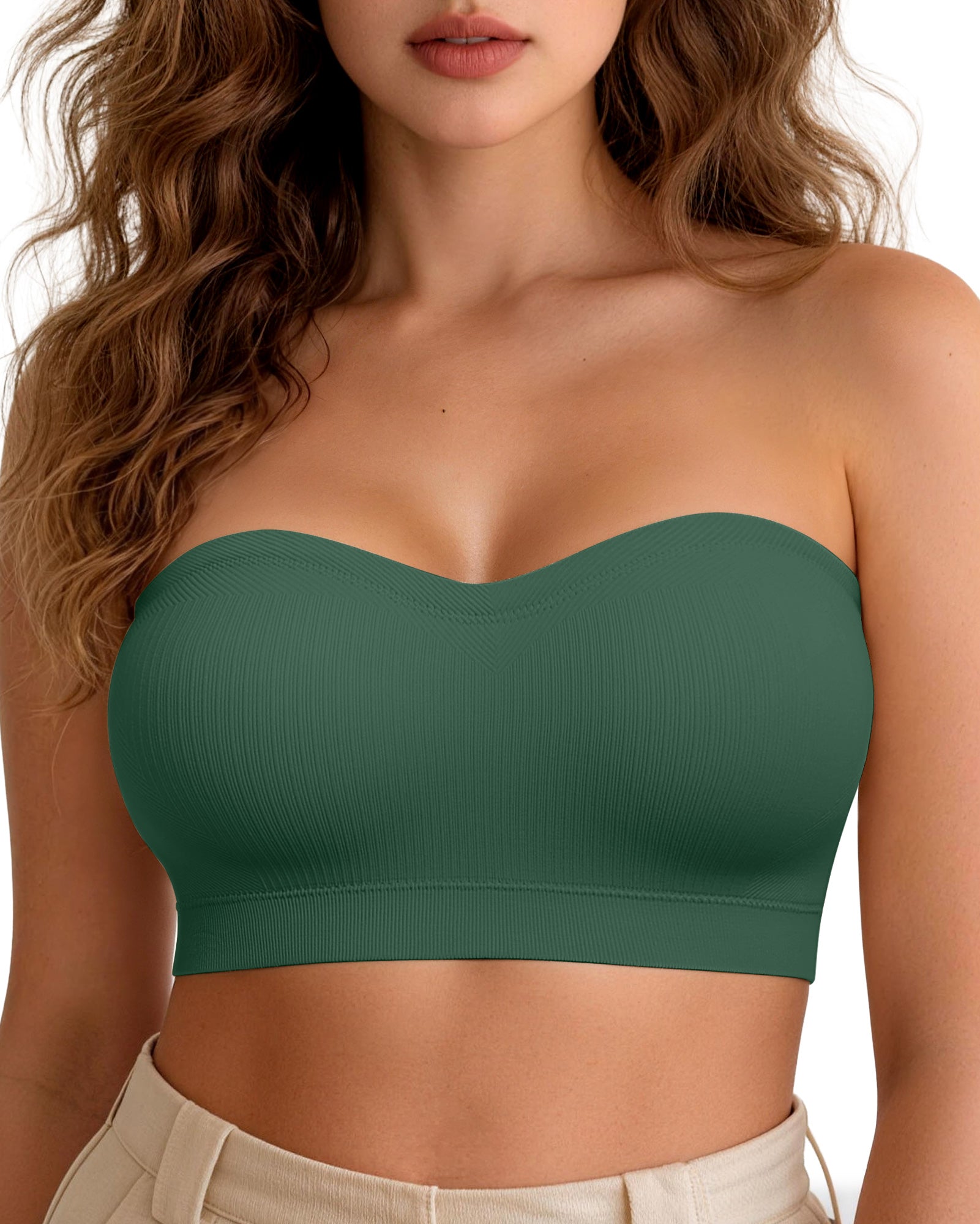 ZOE Stay Put Bandeau Bra, Wireless Seamless Comfort