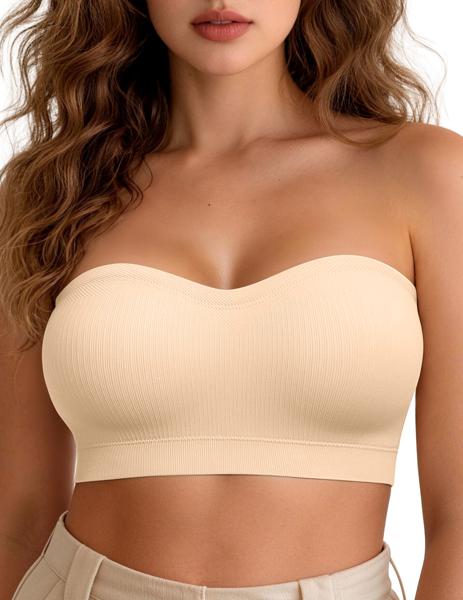 ZOE Stay Put Bandeau Bra, Wireless Seamless Comfort