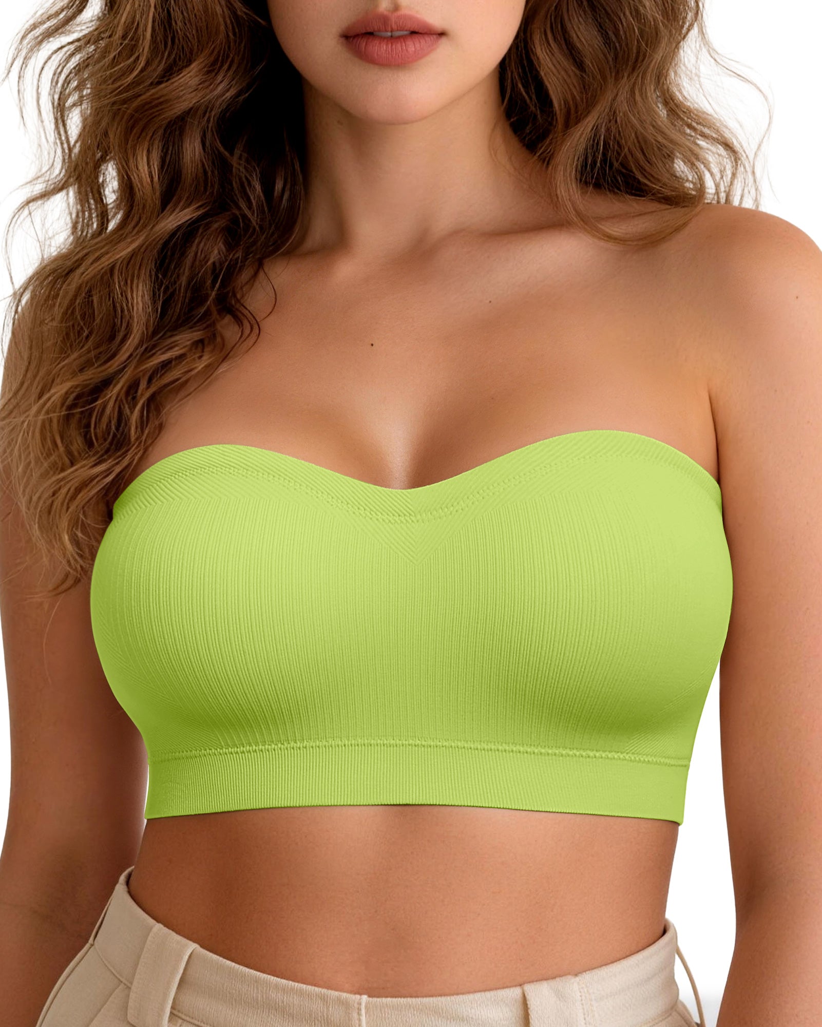 ZOE Stay Put Bandeau Bra, Wireless Seamless Comfort