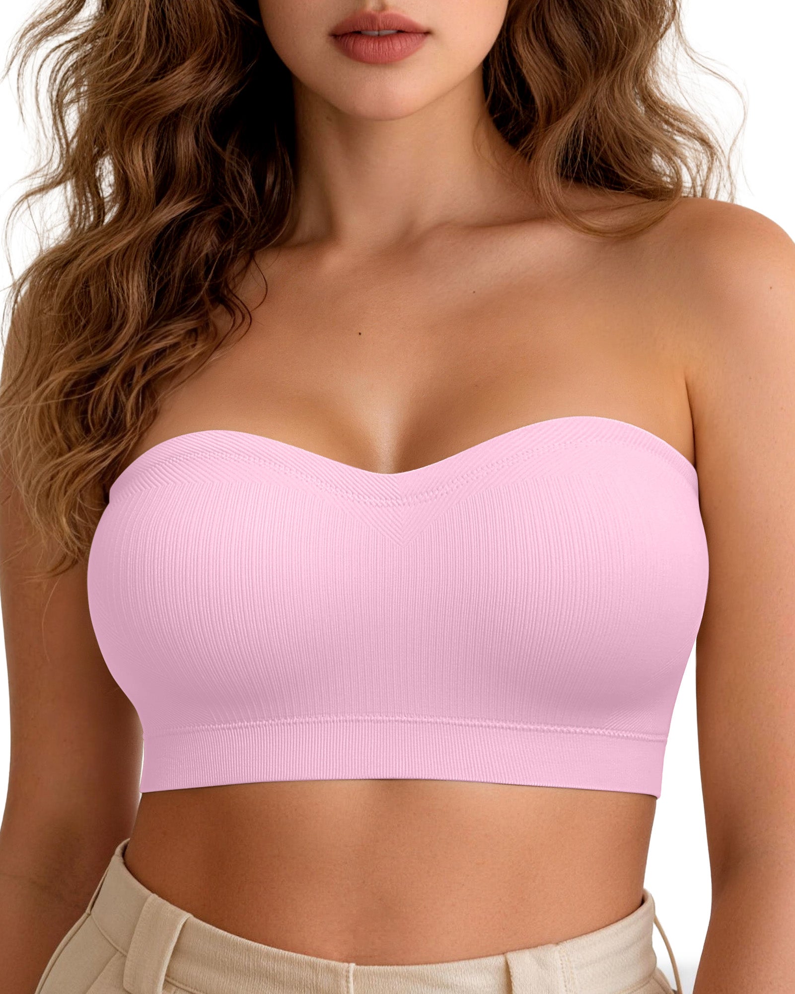 ZOE Stay Put Bandeau Bra, Wireless Seamless Comfort