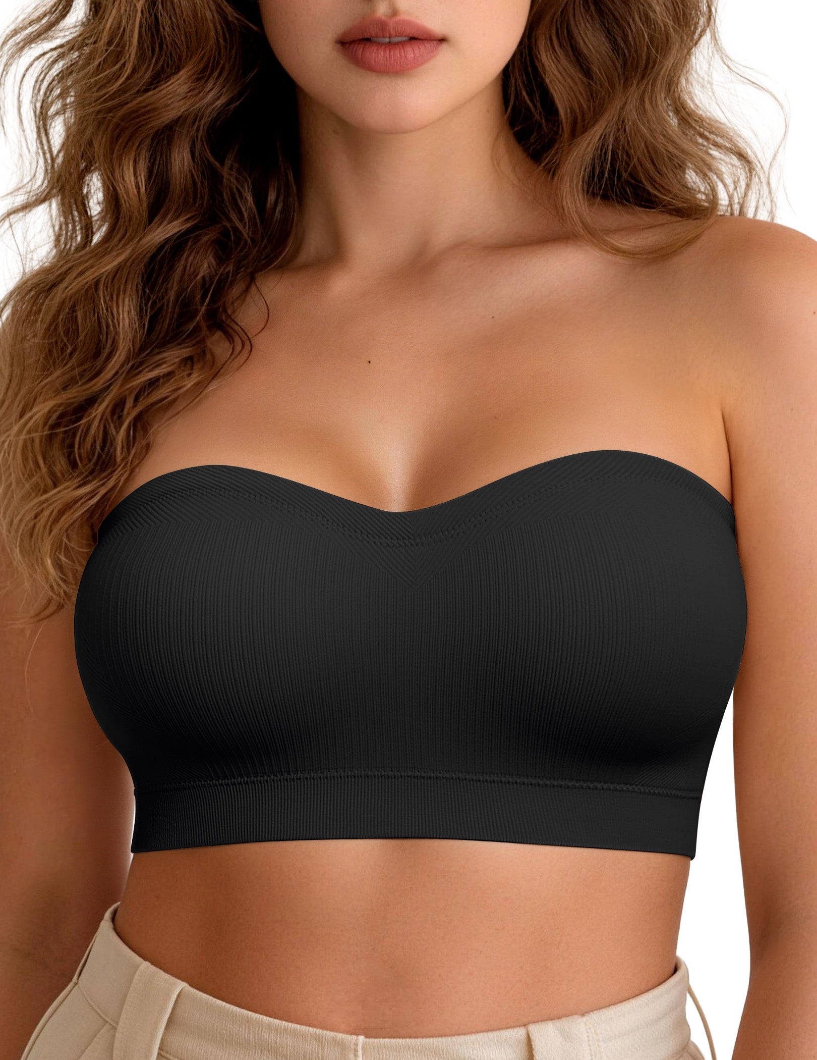 ZOE Stay Put Bandeau Bra, Wireless Seamless Comfort