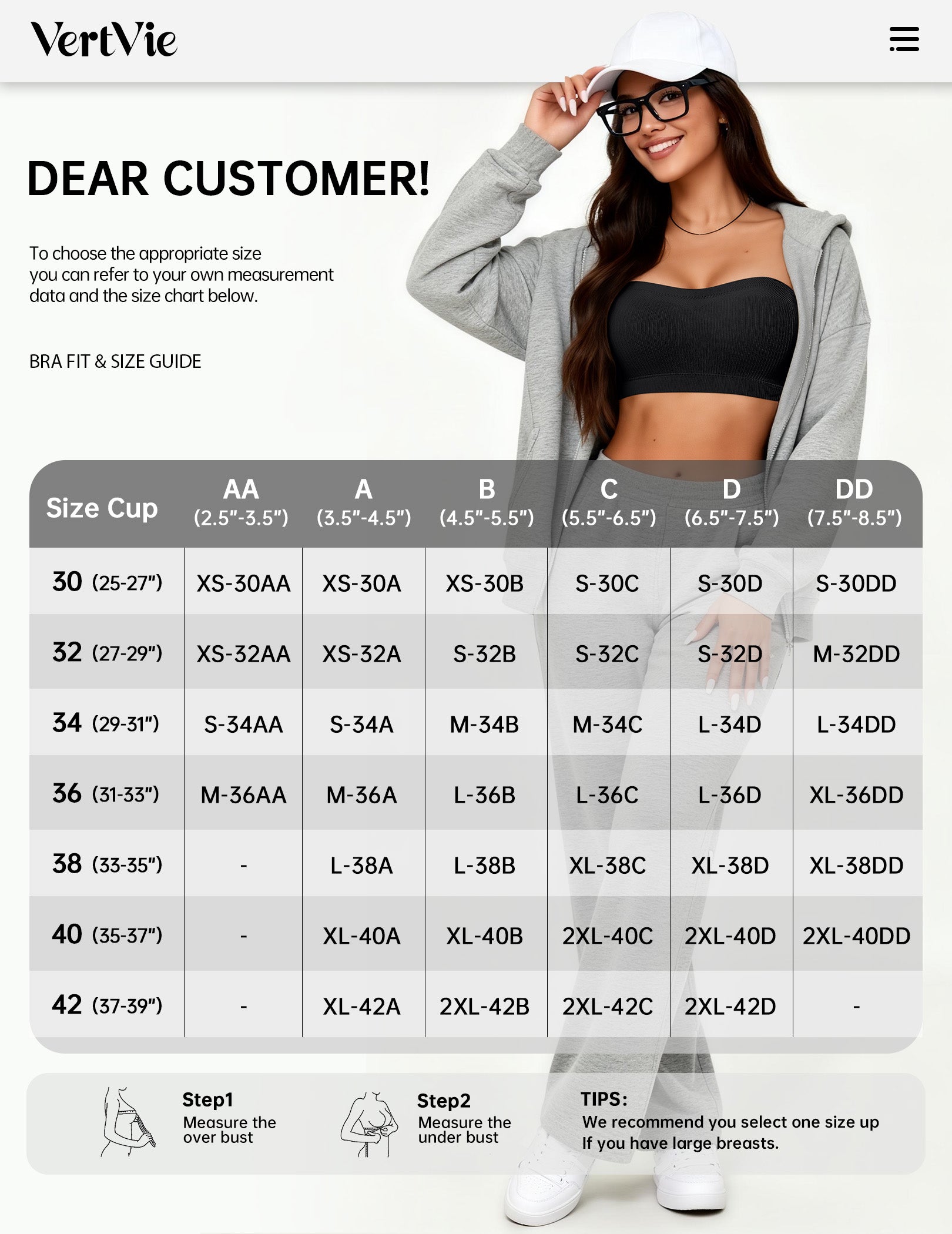 ZOE Stay Put Bandeau Bra, Wireless Seamless Comfort