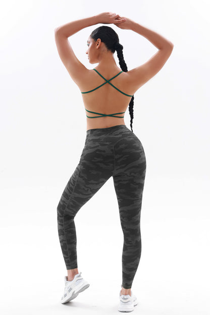 Women Crossover Gym Leggings with Pockets