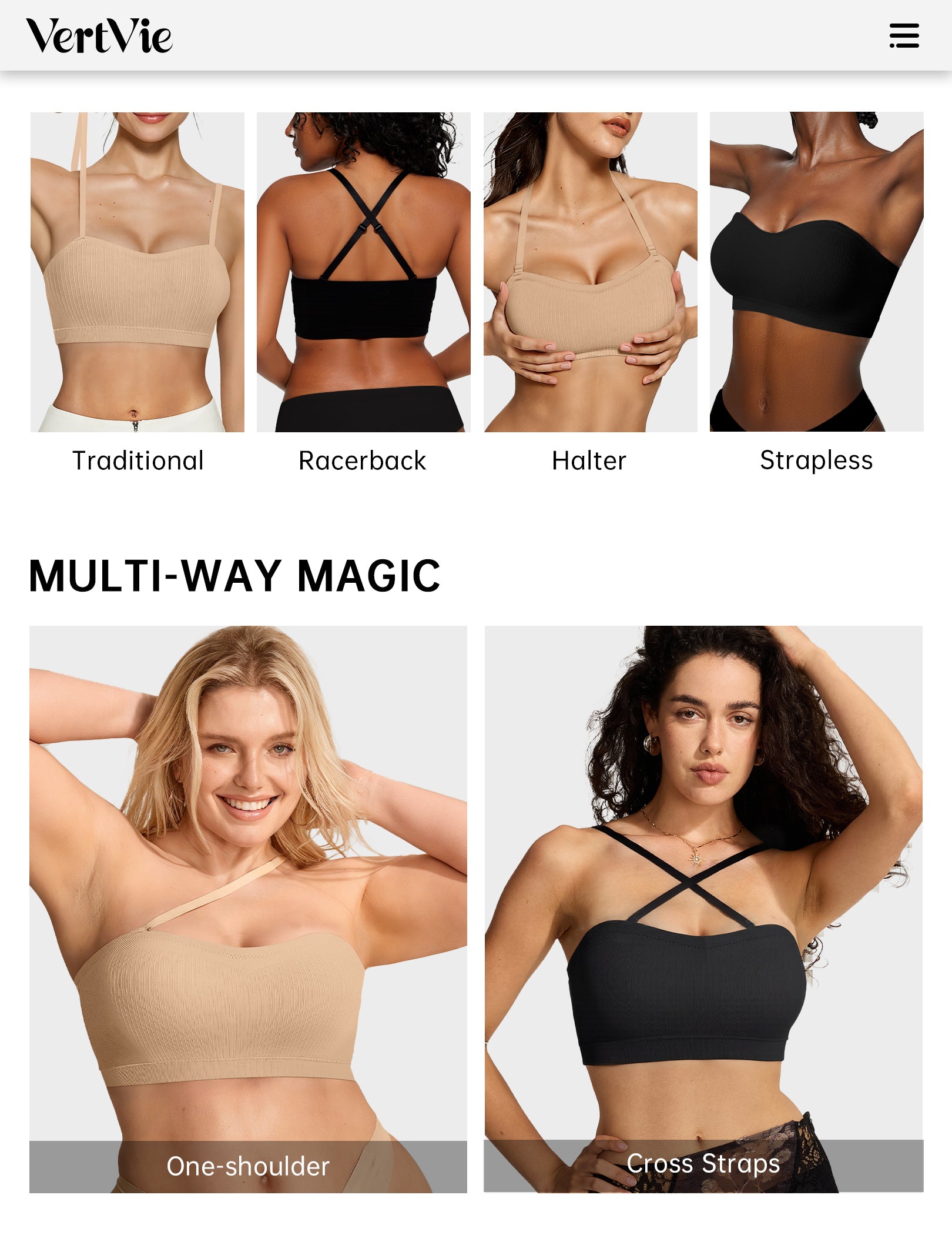 ZOE Stay Put Bandeau Bra, Wireless Seamless Comfort
