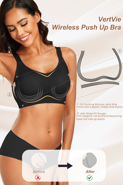 Seamless Wireless Push Up Bras with Support and Lift