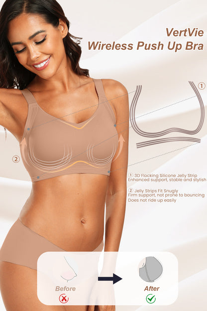 Seamless Wireless Push Up Bras with Support and Lift