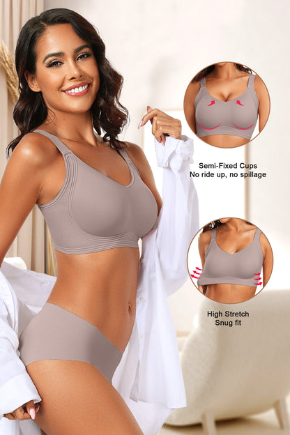 Seamless Wireless Push Up Bras with Support and Lift