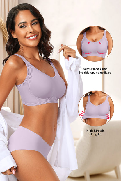 Seamless Wireless Push Up Bras with Support and Lift