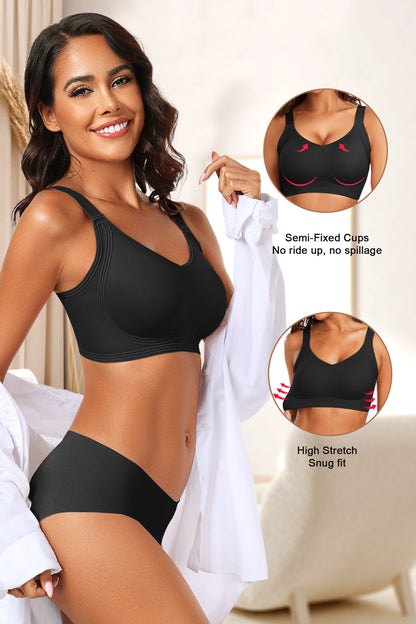 Seamless Wireless Push Up Bras with Support and Lift