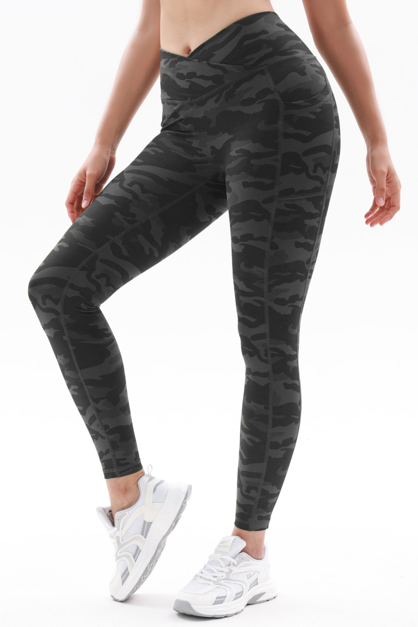 Women Crossover Gym Leggings with Pockets