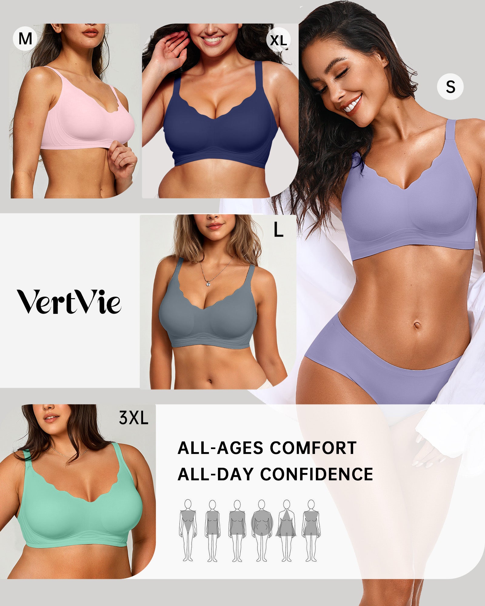 Seamless Wire-Free Scalloped Bras