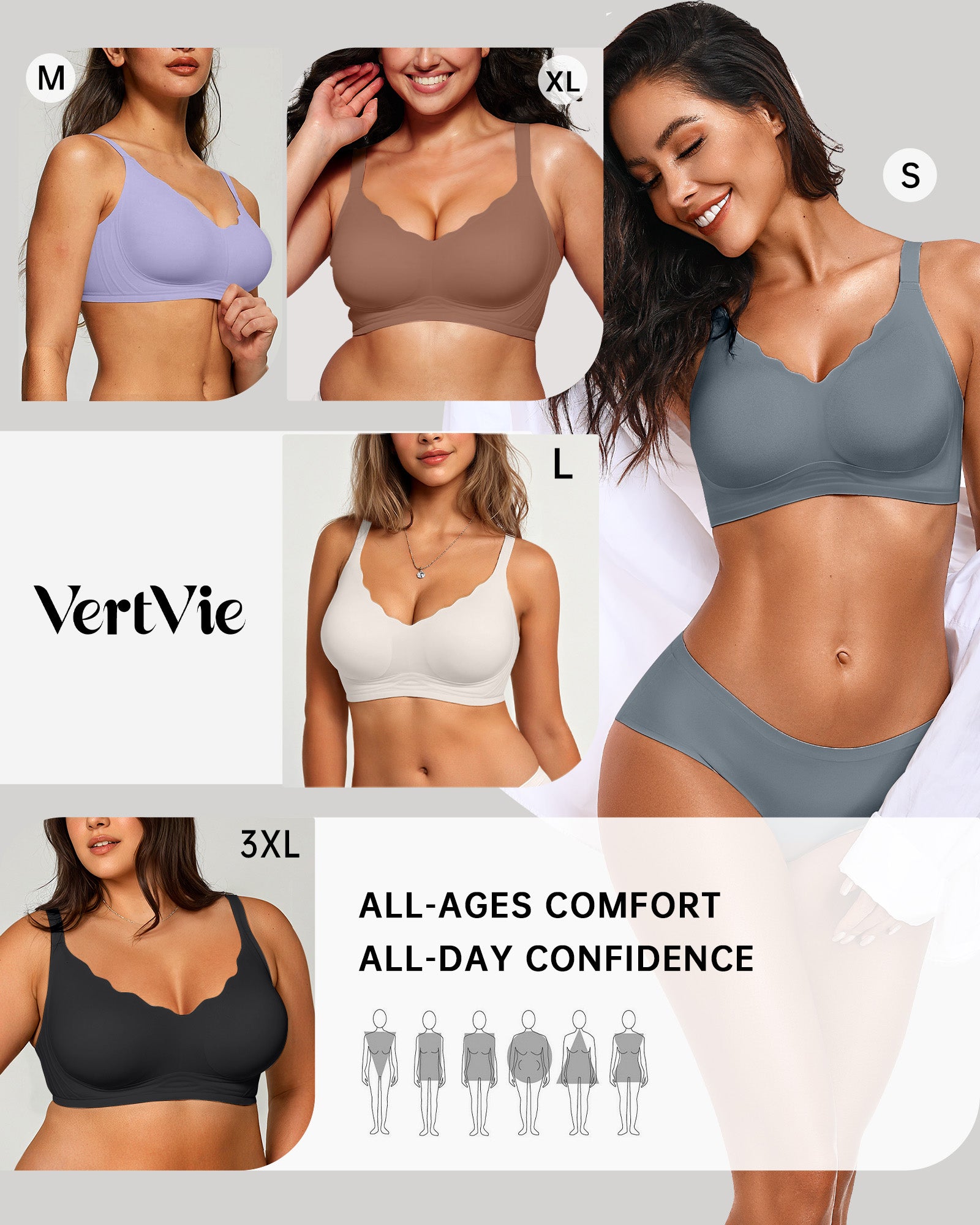 Seamless Wire-Free Scalloped Bras