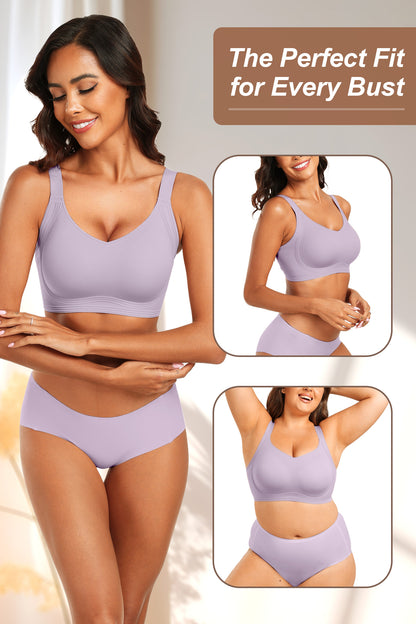 Seamless Wireless Push Up Bras with Support and Lift