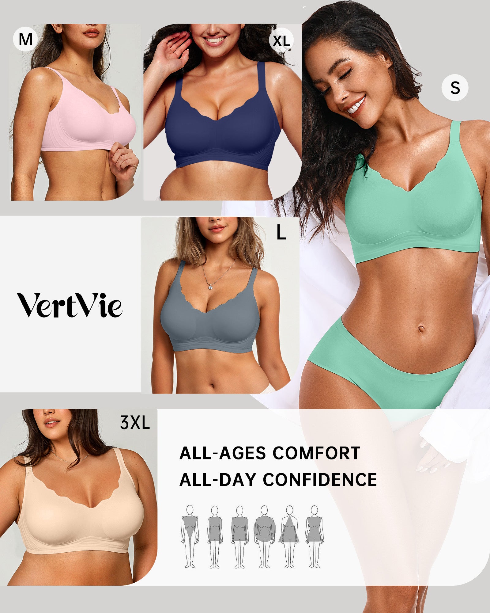 Seamless Wire-Free Scalloped Bras