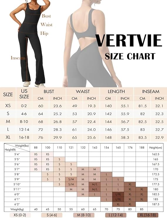  Vertvie One Piece Jumpsuits for Women Sleeveless Flare Jumpsuits  Backless Tank Tops Bodycon Scrunch Butt Yoga Rompers Wide Leg Playsuit(XS,Black)  : Clothing, Shoes & Jewelry