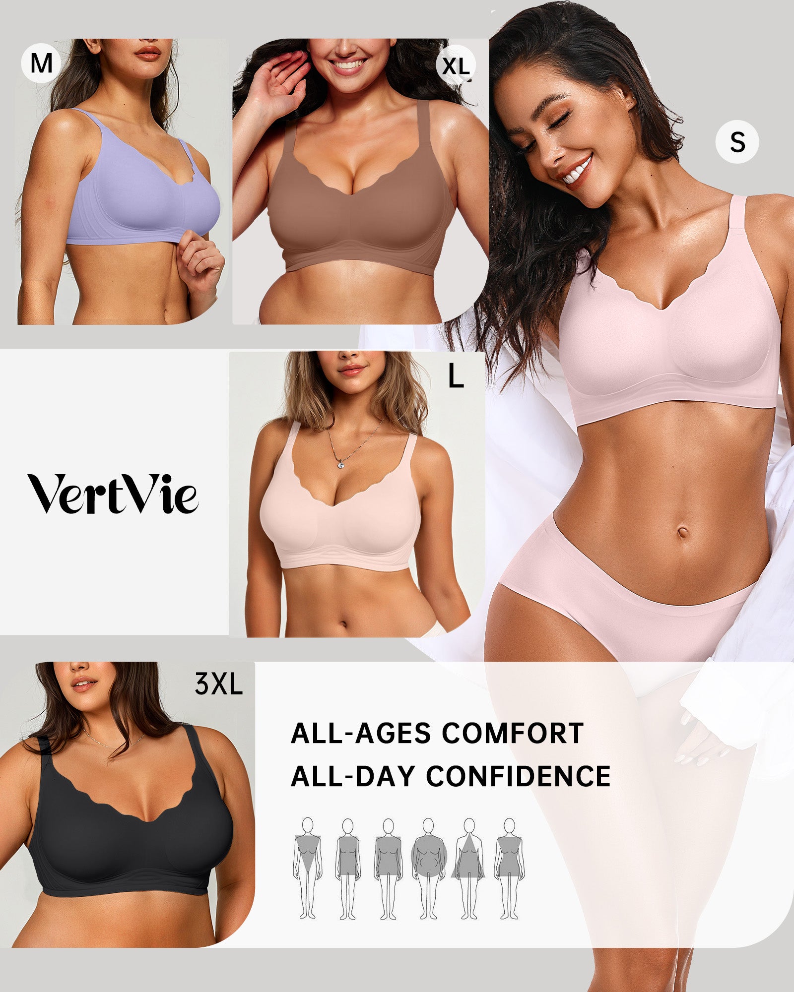 Seamless Wire-Free Scalloped Bras