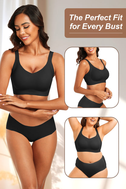 Seamless Wireless Push Up Bras with Support and Lift