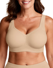 Vertvie Jelly Plus Size Minimizer Soft Wireless Push Up Bra