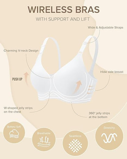 Wireless Bras with Front - Adjustable Straps