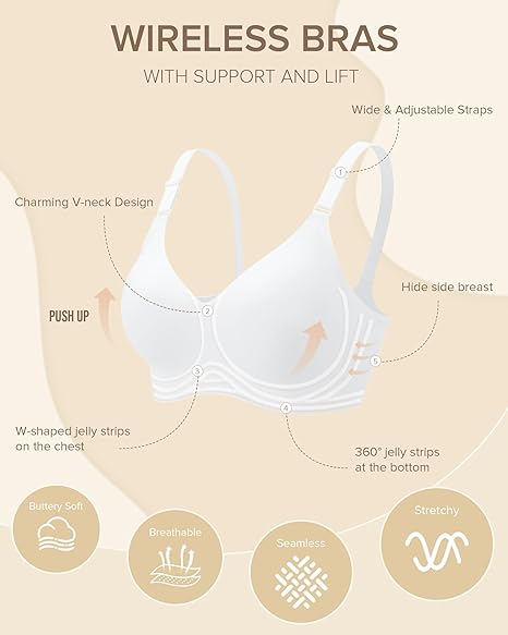 Wireless Bras with Front-adjustable Straps