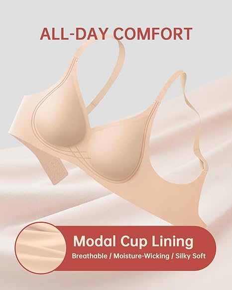 Deep V Wireless Sleep Bra