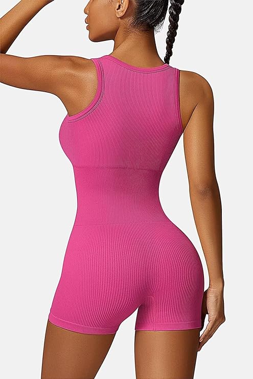 Ribbed Padded One Piece Romper