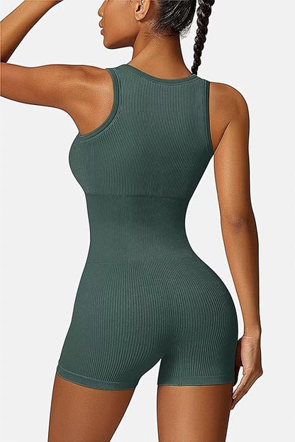 Ribbed Padded One Piece Romper