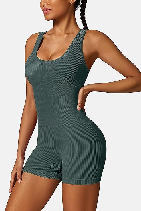 Ribbed Padded One Piece Romper