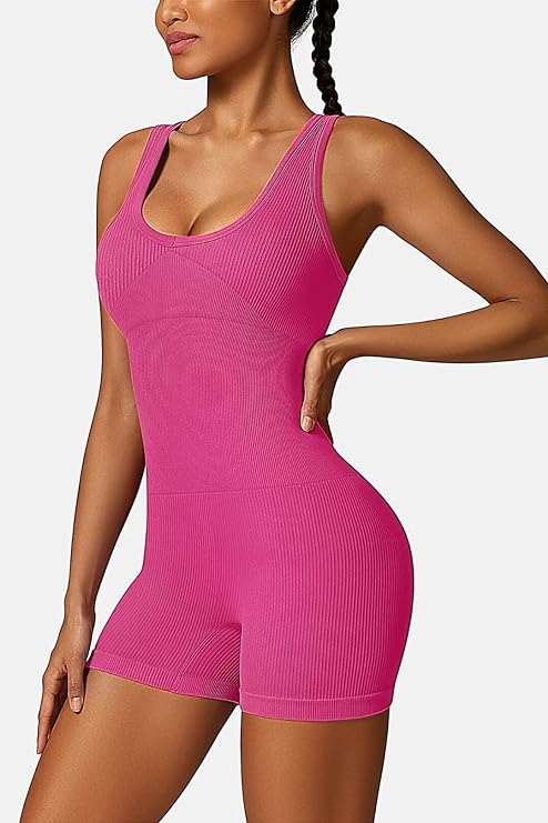 Ribbed Padded One Piece Romper