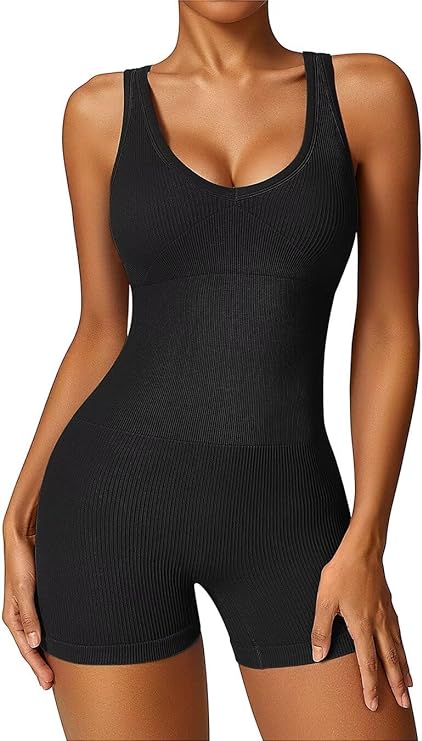 Ribbed Padded One Piece Romper