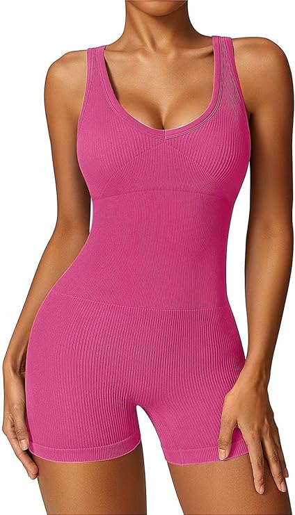 Ribbed Padded One Piece Romper