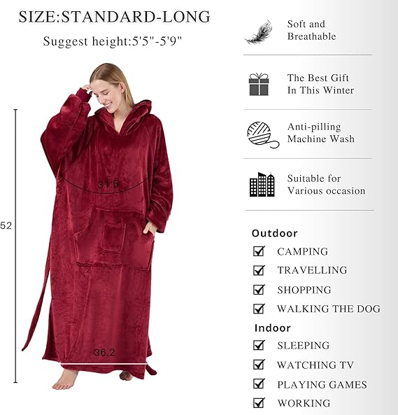 Blanket Hoodie For Adult