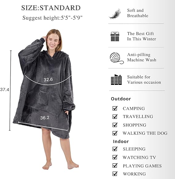 Blanket Hoodie For Adult