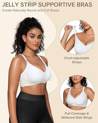 Wireless Bras with Front - Adjustable Straps