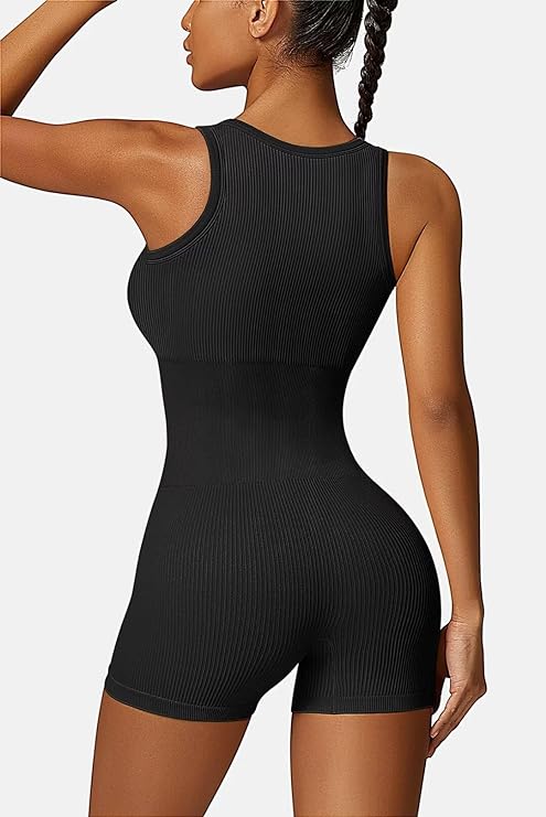 Ribbed Padded One Piece Romper