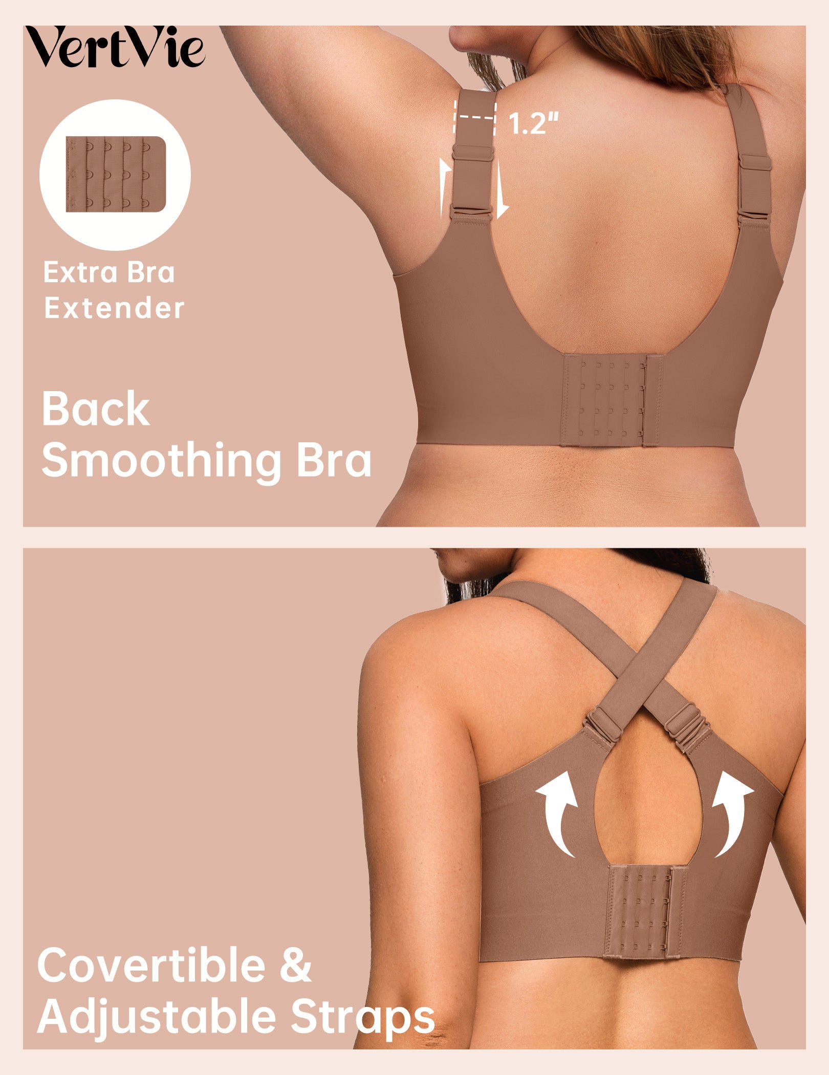 Vertvie Jelly Plus Size Minimizer Soft Wireless Push Up Bra