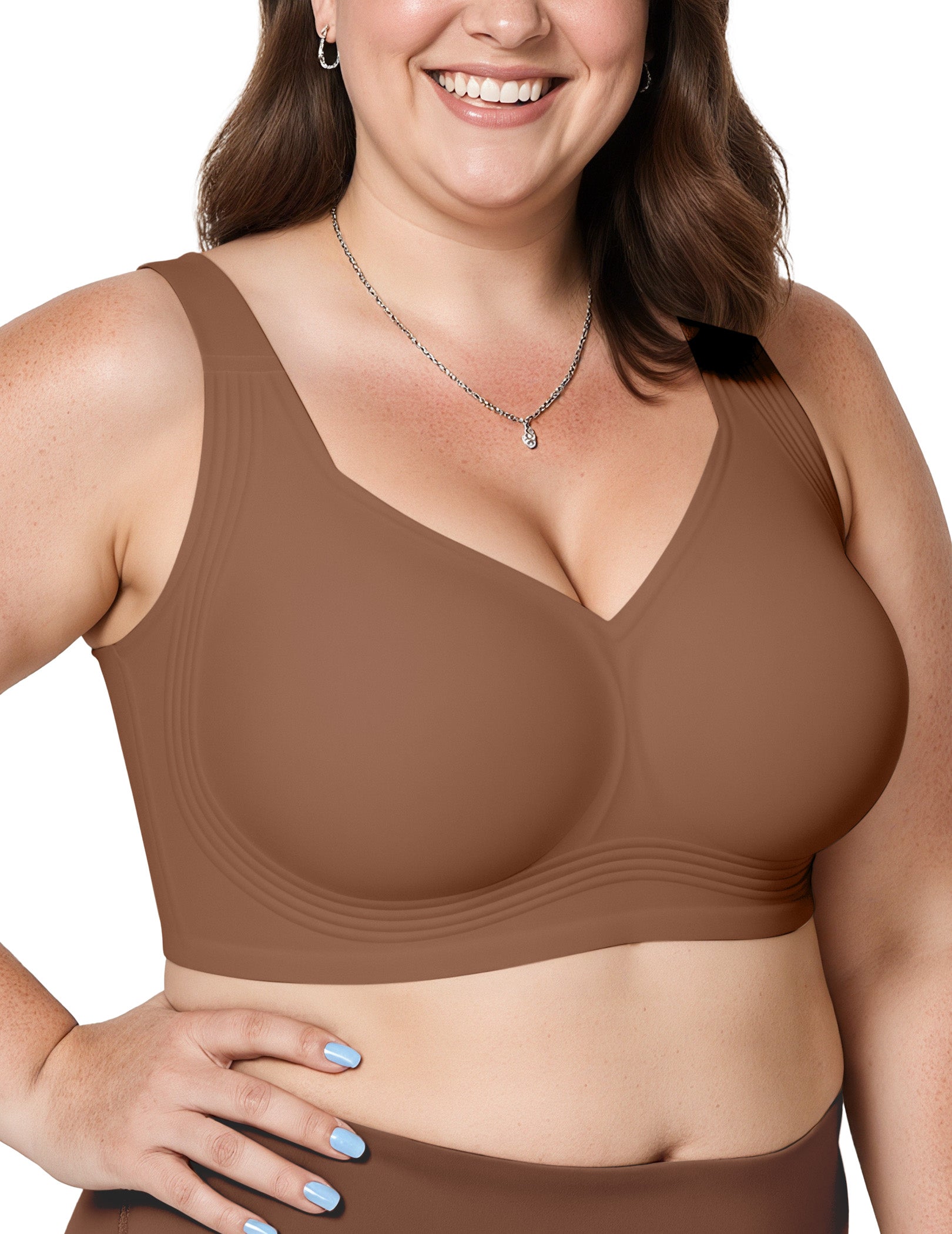 Vertvie Jelly Plus Size Minimizer Soft Wireless Push Up Bra