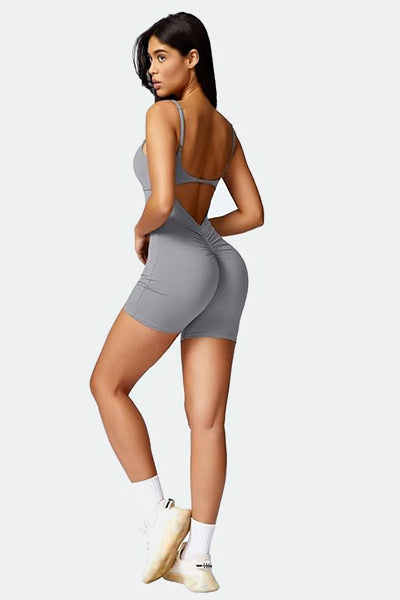 Backless Workout Rompers Spaghetti Padded