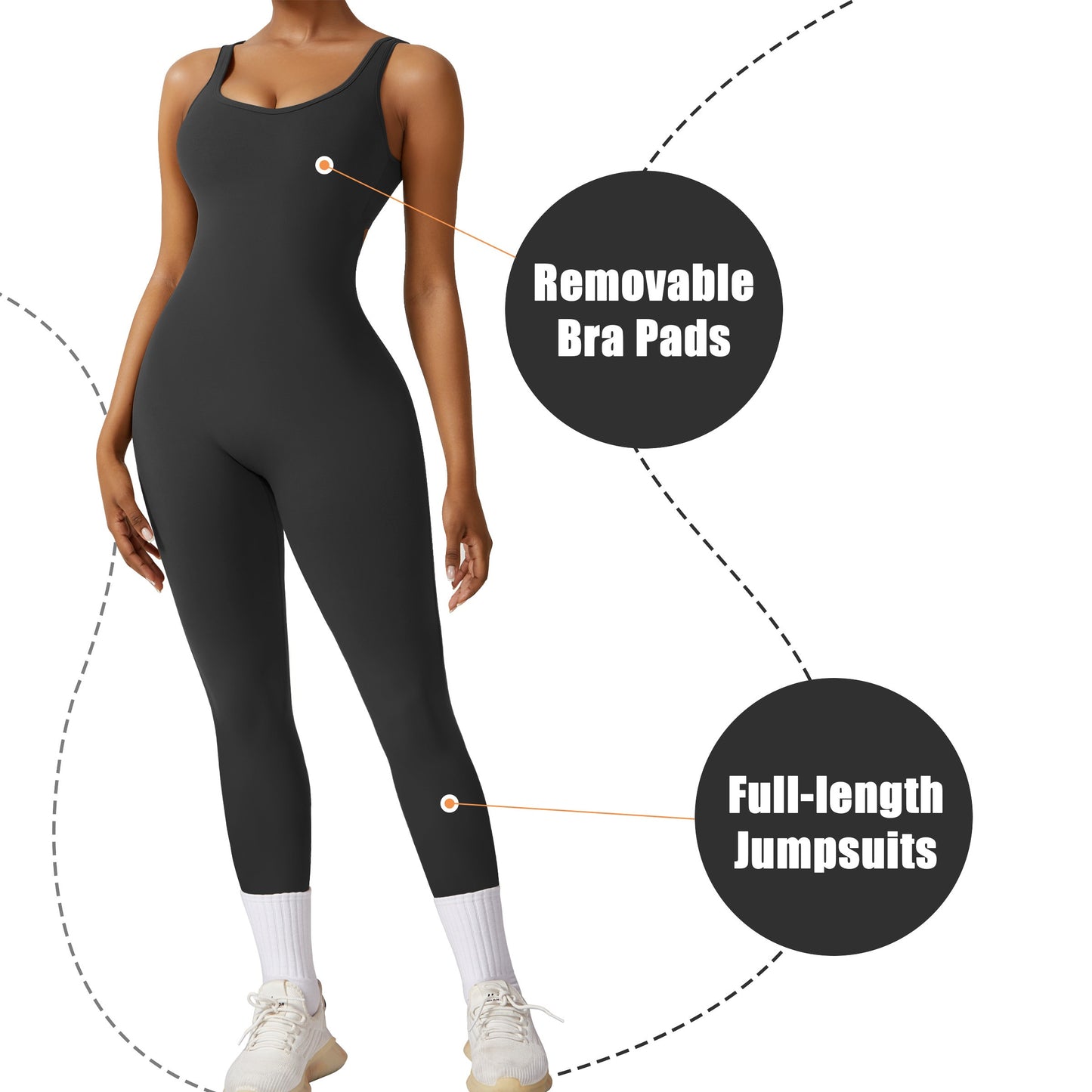 V Back Sleeveless Workout Jumpsuit