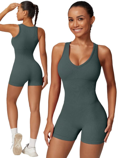 Ribbed Padded One Piece Romper